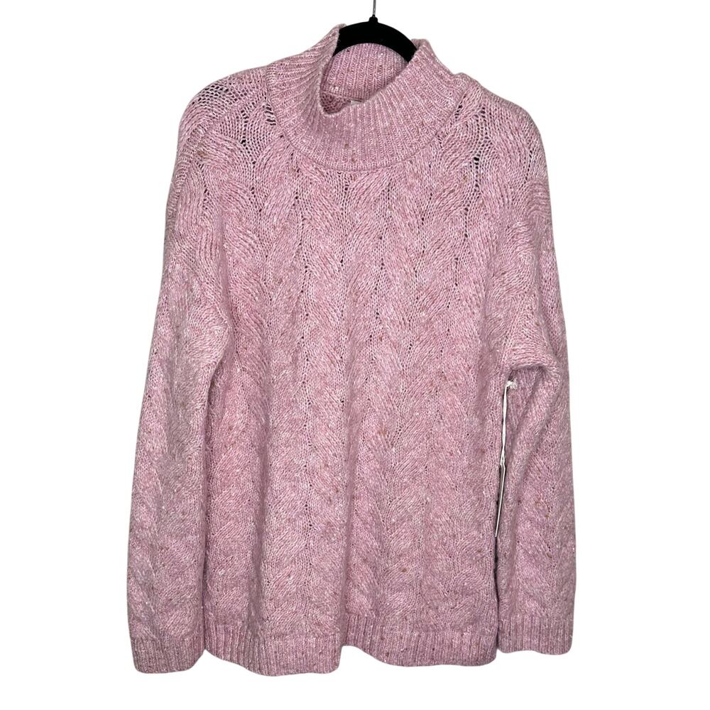 Joie Pink Josie Sweater L NWT Wool Blend Mock Neck Minimalist Oversized